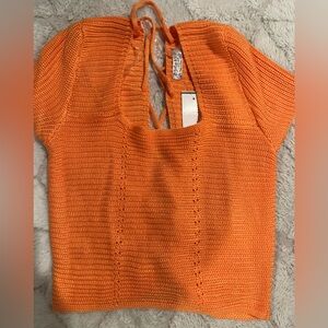 Orange Knit Cropped top